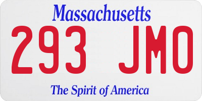 MA license plate 293JM0