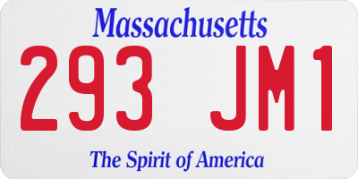 MA license plate 293JM1