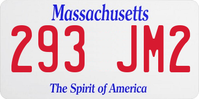 MA license plate 293JM2