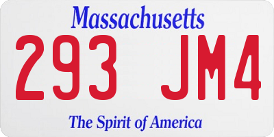 MA license plate 293JM4
