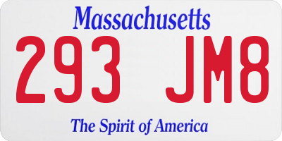 MA license plate 293JM8