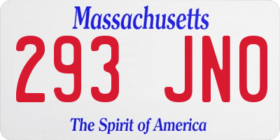 MA license plate 293JN0