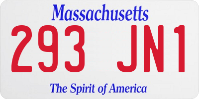 MA license plate 293JN1