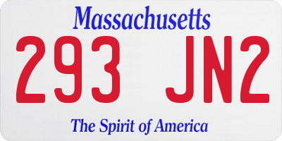 MA license plate 293JN2