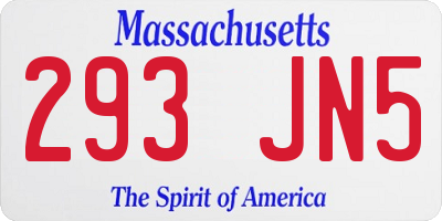 MA license plate 293JN5