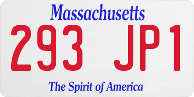 MA license plate 293JP1
