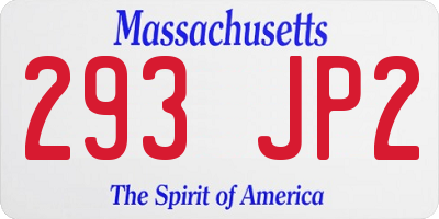 MA license plate 293JP2