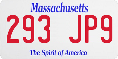 MA license plate 293JP9