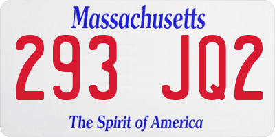 MA license plate 293JQ2
