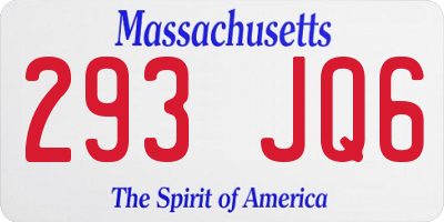 MA license plate 293JQ6