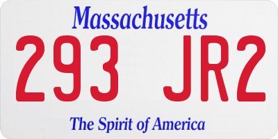 MA license plate 293JR2