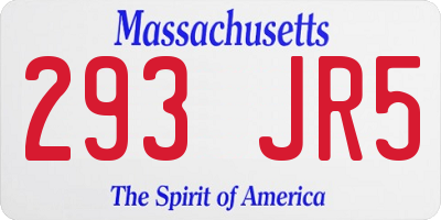 MA license plate 293JR5