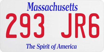 MA license plate 293JR6