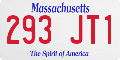 MA license plate 293JT1