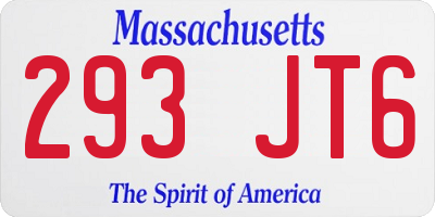 MA license plate 293JT6