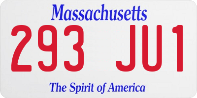 MA license plate 293JU1