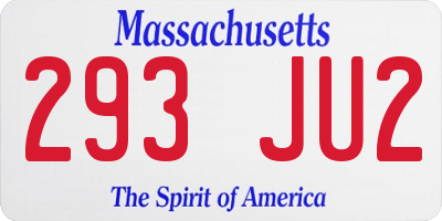 MA license plate 293JU2