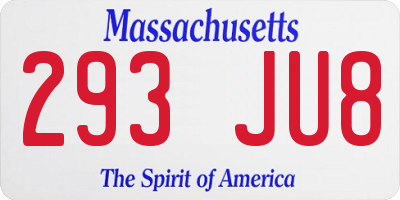 MA license plate 293JU8