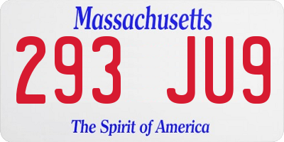 MA license plate 293JU9