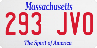 MA license plate 293JV0