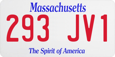 MA license plate 293JV1