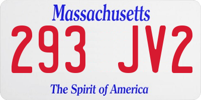 MA license plate 293JV2