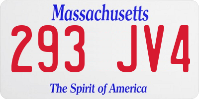 MA license plate 293JV4