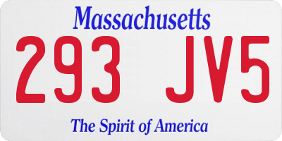 MA license plate 293JV5