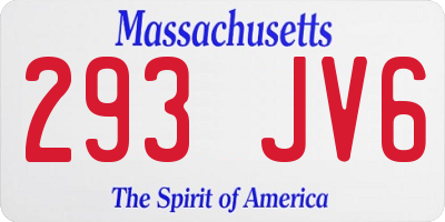 MA license plate 293JV6