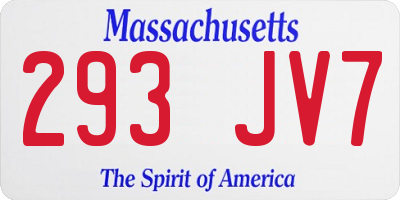 MA license plate 293JV7