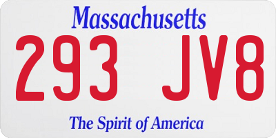 MA license plate 293JV8