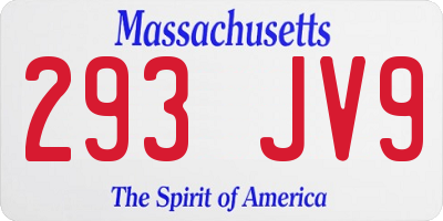 MA license plate 293JV9