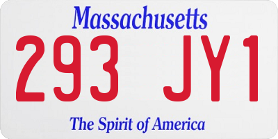 MA license plate 293JY1