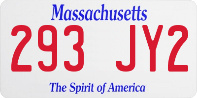 MA license plate 293JY2