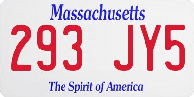 MA license plate 293JY5