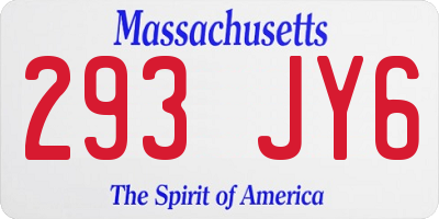 MA license plate 293JY6