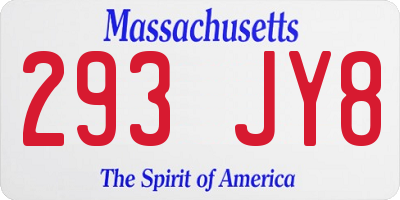 MA license plate 293JY8
