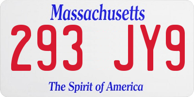 MA license plate 293JY9