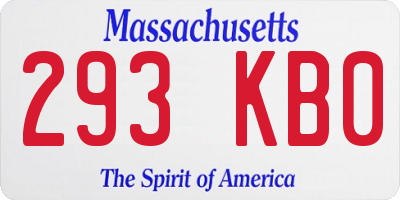MA license plate 293KB0