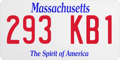 MA license plate 293KB1