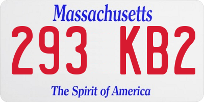 MA license plate 293KB2