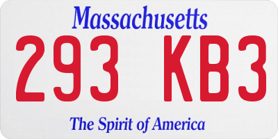 MA license plate 293KB3