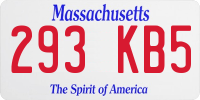 MA license plate 293KB5