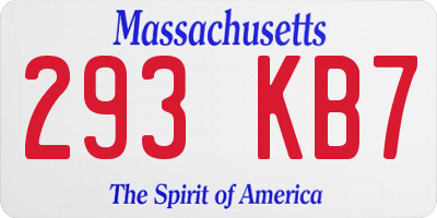 MA license plate 293KB7