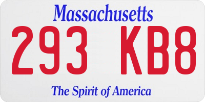 MA license plate 293KB8