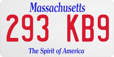 MA license plate 293KB9