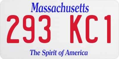 MA license plate 293KC1