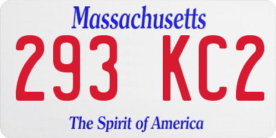 MA license plate 293KC2