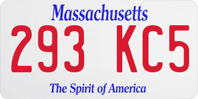 MA license plate 293KC5