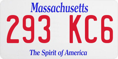 MA license plate 293KC6